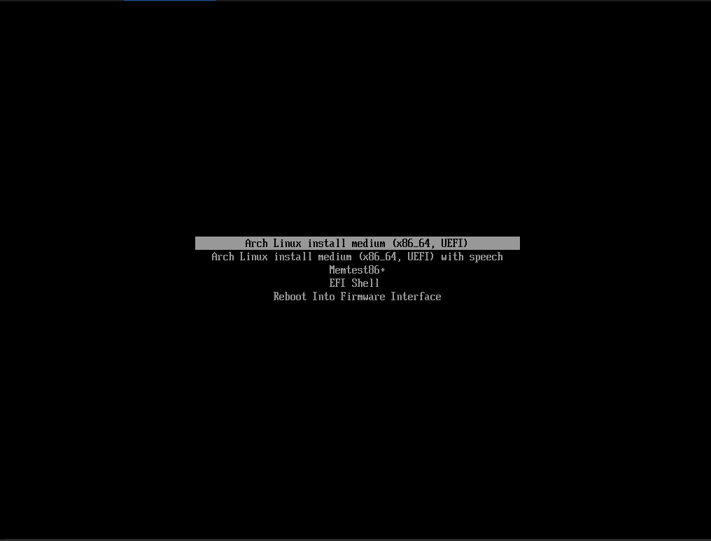 UEFI boot screen